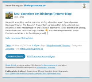 Bindungs(t)räume-Blog Benachrichtigung